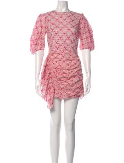 Pre-owned Rhode Printed Mini Dress In Pink