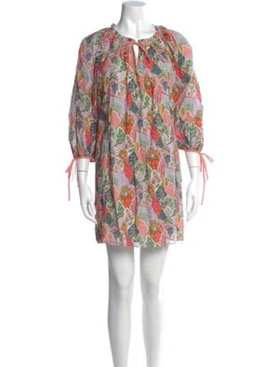 Pre-owned Rhode Printed Mini Dress In Pink