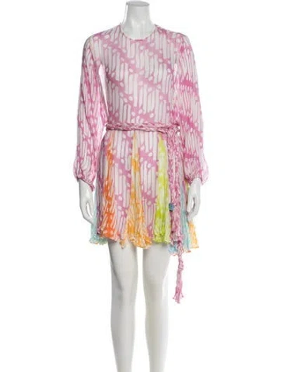 Pre-owned Rhode Printed Mini Dress In Pink