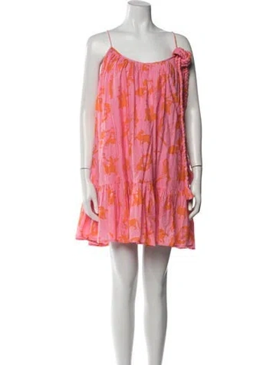 Pre-owned Rhode Printed Mini Dress In Pink