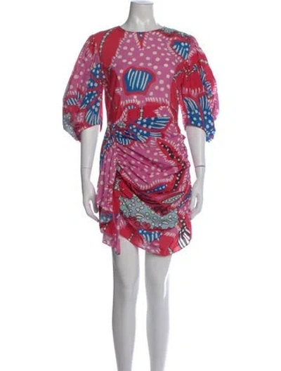 Pre-owned Rhode Printed Mini Dress In Pink