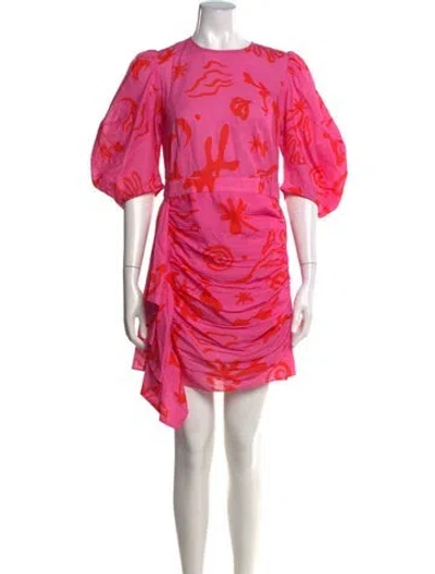 Pre-owned Rhode Printed Mini Dress In Pink