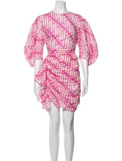 Pre-owned Rhode Printed Mini Dress In Pink