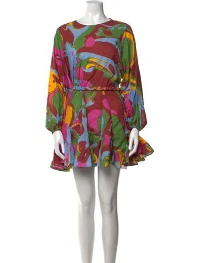 Pre-owned Rhode Printed Mini Dress In Pink