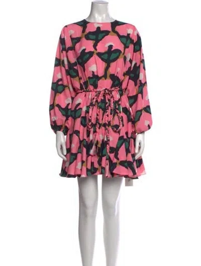 Pre-owned Rhode Printed Mini Dress In Pink