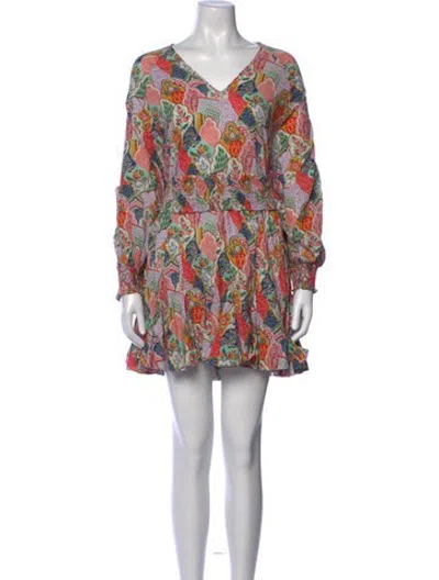 Pre-owned Rhode Printed Mini Dress In Pink