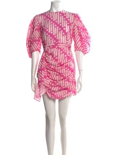 Pre-owned Rhode Printed Mini Dress In Pink/white