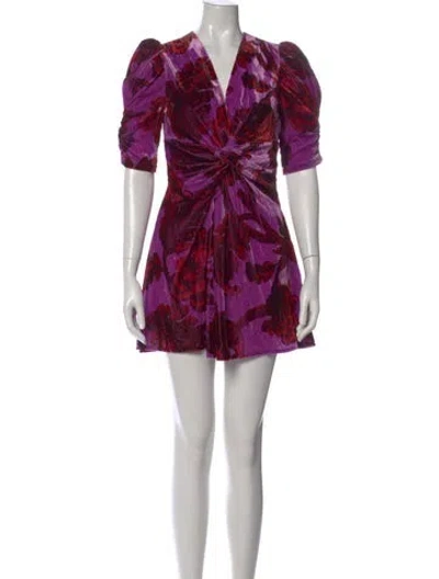 Pre-owned Rhode Printed Mini Dress In Purple