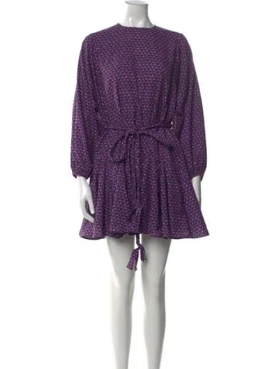 Pre-owned Rhode Printed Mini Dress In Purple