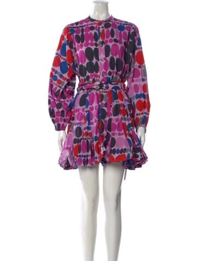Pre-owned Rhode Printed Mini Dress In Purple