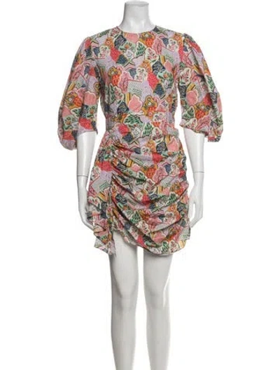 Pre-owned Rhode Printed Mini Dress In Purple