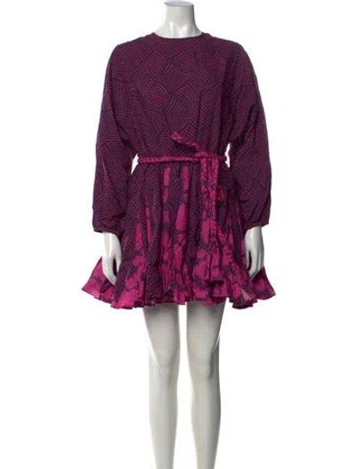 Pre-owned Rhode Printed Mini Dress In Purple