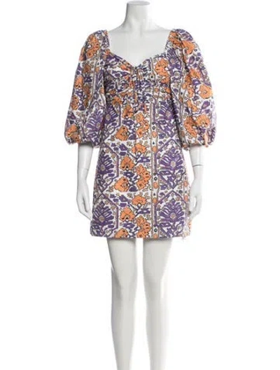 Pre-owned Rhode Printed Mini Dress In Purple