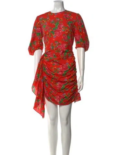 Pre-owned Rhode Printed Mini Dress In Red