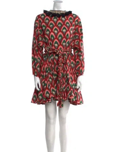 Pre-owned Rhode Printed Mini Dress In Red