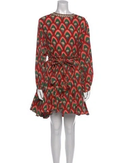 Pre-owned Rhode Printed Mini Dress In Red