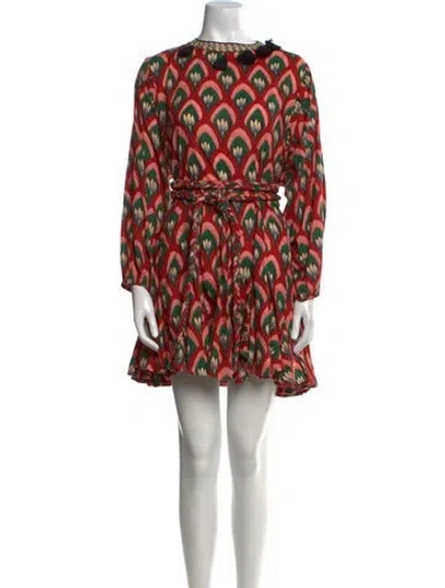 Pre-owned Rhode Printed Mini Dress In Red