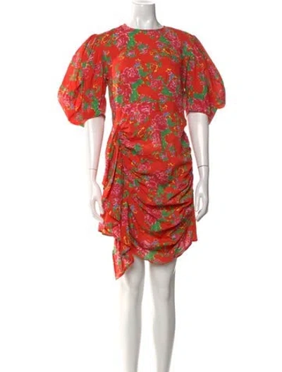 Pre-owned Rhode Printed Mini Dress In Red