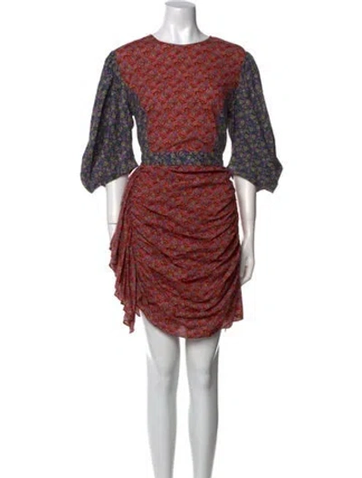Pre-owned Rhode Printed Mini Dress In Red