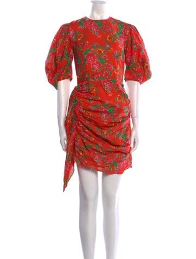 Pre-owned Rhode Printed Mini Dress In Red