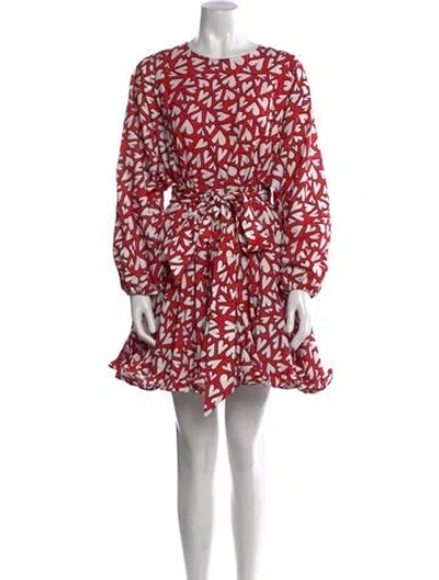 Pre-owned Rhode Printed Mini Dress In Red