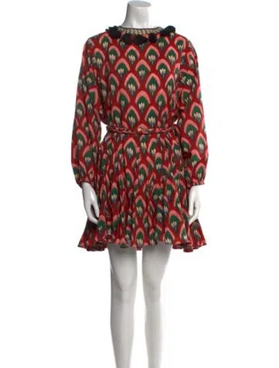 Pre-owned Rhode Printed Mini Dress In Red