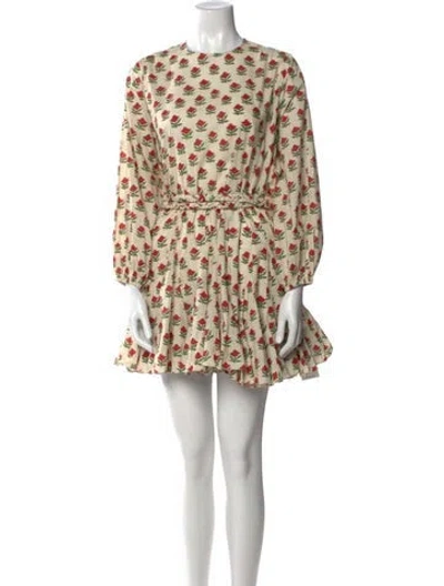 Pre-owned Rhode Printed Mini Dress In Red