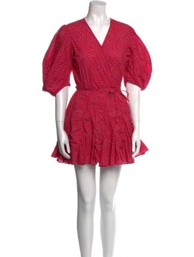 Pre-owned Rhode Printed Mini Dress In Red