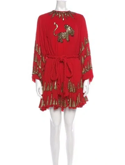 Pre-owned Rhode Printed Mini Dress In Red