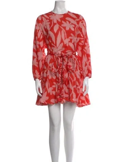 Pre-owned Rhode Printed Mini Dress In Red