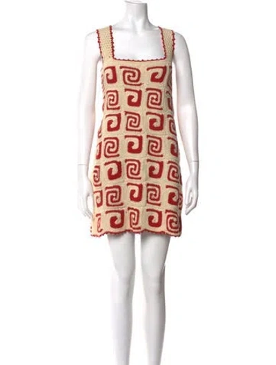 Pre-owned Rhode Printed Mini Dress In Red