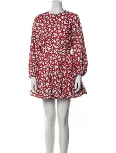 Pre-owned Rhode Printed Mini Dress In Red