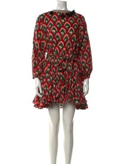 Pre-owned Rhode Printed Mini Dress In Red