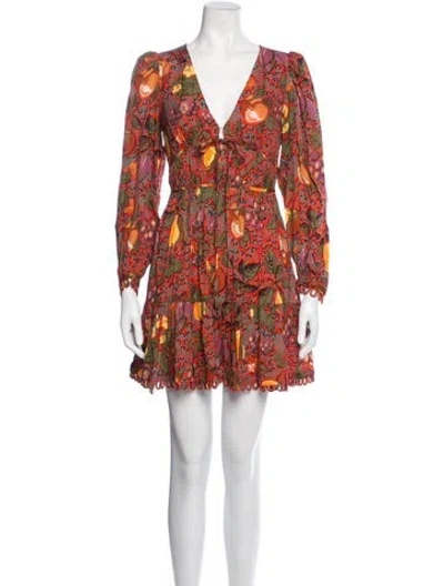Pre-owned Rhode Printed Mini Dress In Red