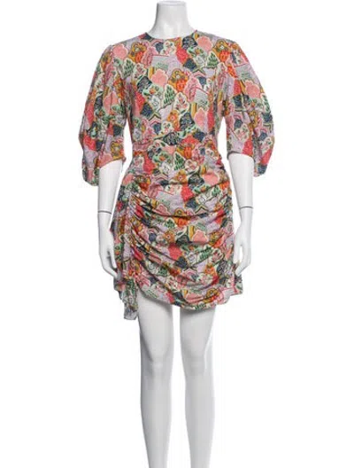 Pre-owned Rhode Printed Mini Dress In Red