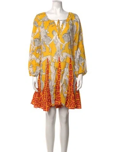 Pre-owned Rhode Printed Mini Dress In Red/yellow