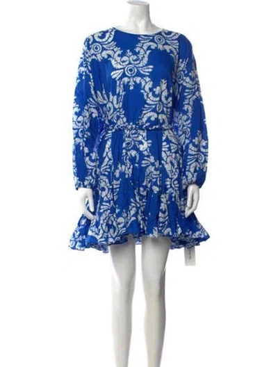 Pre-owned Rhode Printed Mini Dress W/ Tags In Blue