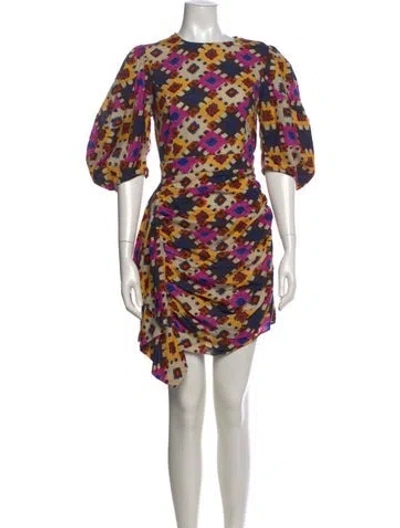 Pre-owned Rhode Printed Mini Dress W/ Tags In Neutral