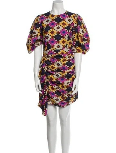 Pre-owned Rhode Printed Mini Dress W/ Tags In Neutral