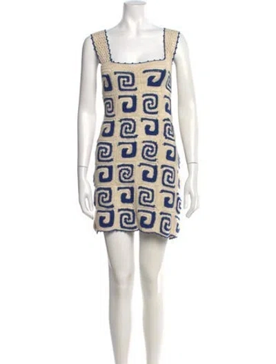 Pre-owned Rhode Printed Mini Dress W/ Tags In Neutral