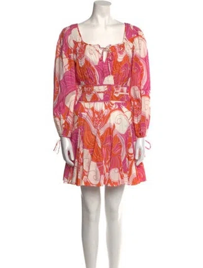 Pre-owned Rhode Printed Mini Dress W/ Tags In Red