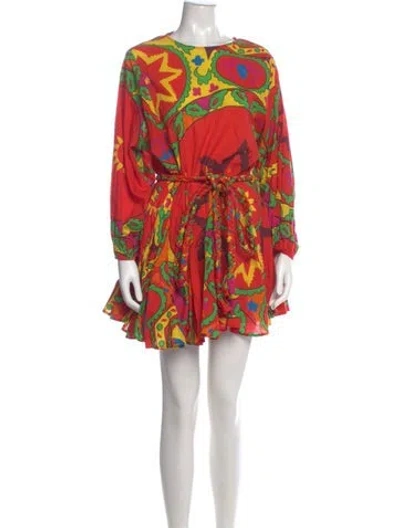 Pre-owned Rhode Printed Mini Dress W/ Tags In Red