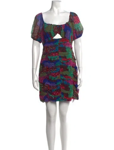 Pre-owned Rhode Printed Mini Dress W/ Tags In Red