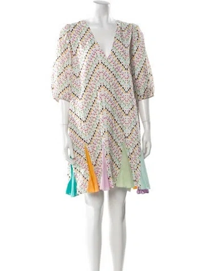 Pre-owned Rhode Printed Mini Dress In White