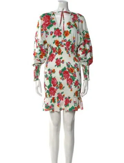 Pre-owned Rhode Printed Mini Dress In White