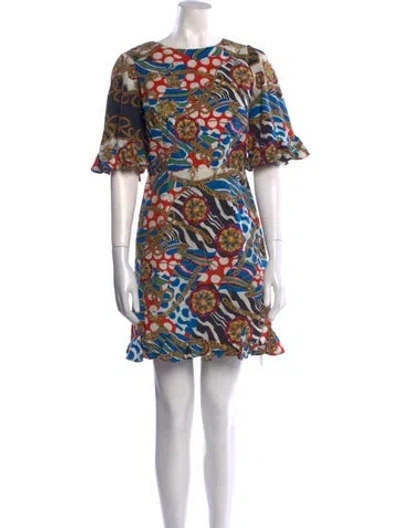 Pre-owned Rhode Printed Mini Dress In White