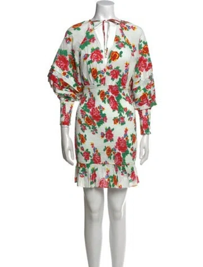 Pre-owned Rhode Printed Mini Dress In White