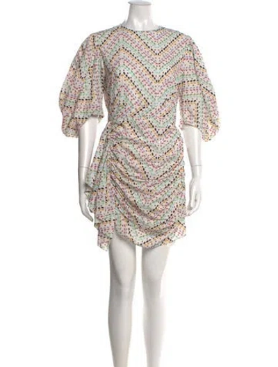 Pre-owned Rhode Printed Mini Dress In White