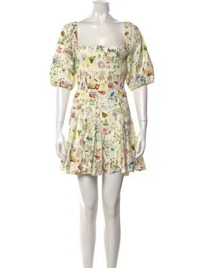 Pre-owned Rhode Printed Mini Dress In White