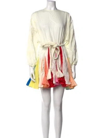 Pre-owned Rhode Printed Mini Dress In White